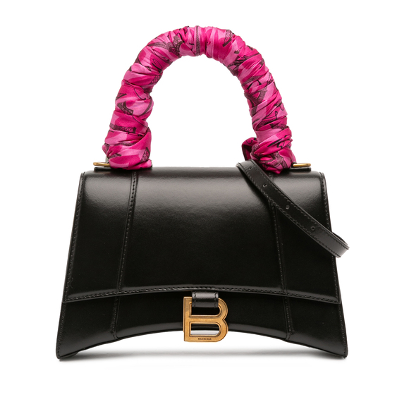 Balenciaga Handbags - Pre-Loved Balenciaga Small Shiny Box Calfskin Hourglass Top Handle Bag